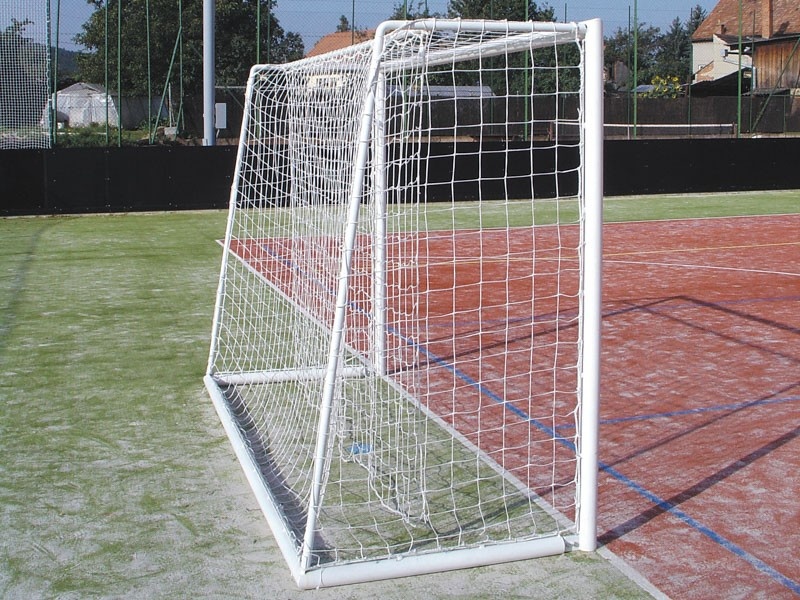 Hádzanárska sieť na bránku BASIC, veľkosť 3 x 2 x 0,8 x 1,2 m, biela