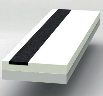 Nárazník 122 x 34 x 10 cm celoplastový s gumovou kontrolnou doskou súťaž