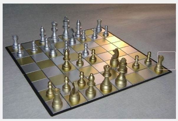 Šachy Staunton metallic - dřevěné