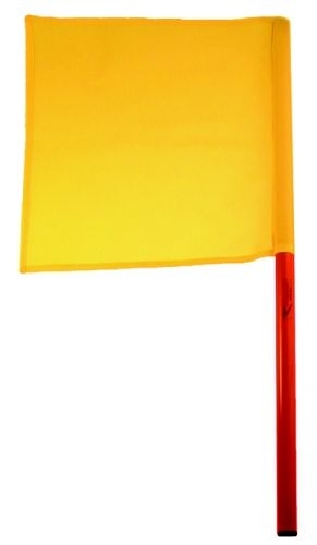 Žlutá vlajka ze syntetické tkaniny - lakovaná hliníková trubka OFY-60