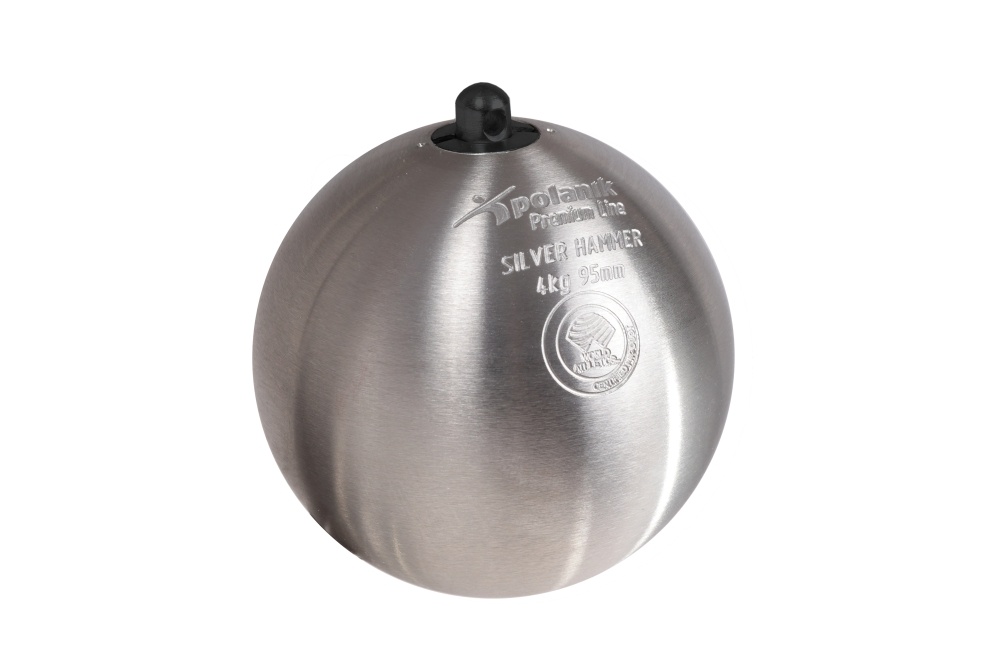 Súťažné kladivo Premium Line mosadz - hmotnosť 4 kg, farba strieborná, certifikát WA I-10-0465 PH-4-S