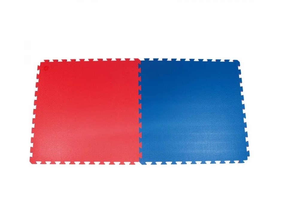 TATAMI EVA 40 červená/modrá 1x1 m - 4 cm