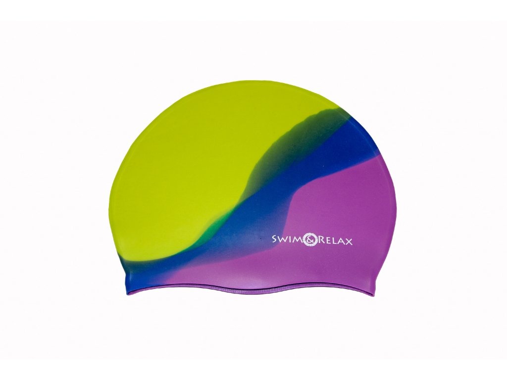 Plavecká čiapka MULTICOLOR - zelená/fialová/modrá