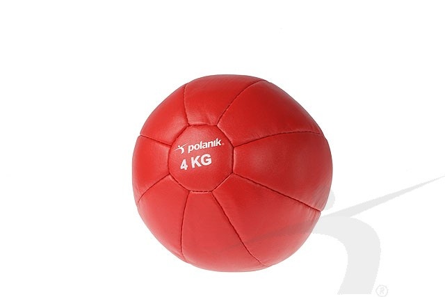 Medicínska lopta zo syntetickej kože - hmotnosť 4 kg PLT-4